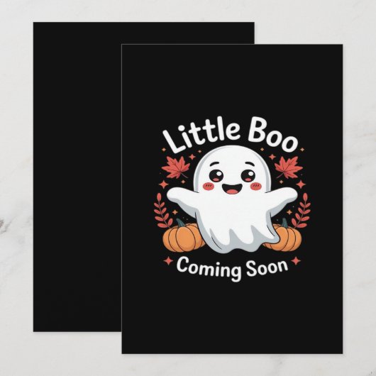 Cute Halloween Pregnancy Announcement Feestdagenkaart (Voorkant / Achterkant)