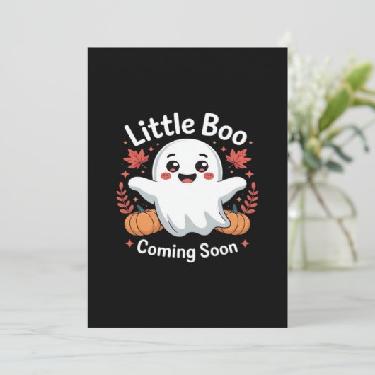 Cute Halloween Pregnancy Announcement Feestdagenkaart (Staand voorkant)