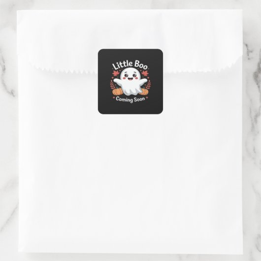 Cute Halloween Pregnancy Announcement Vierkante Sticker (Tas)