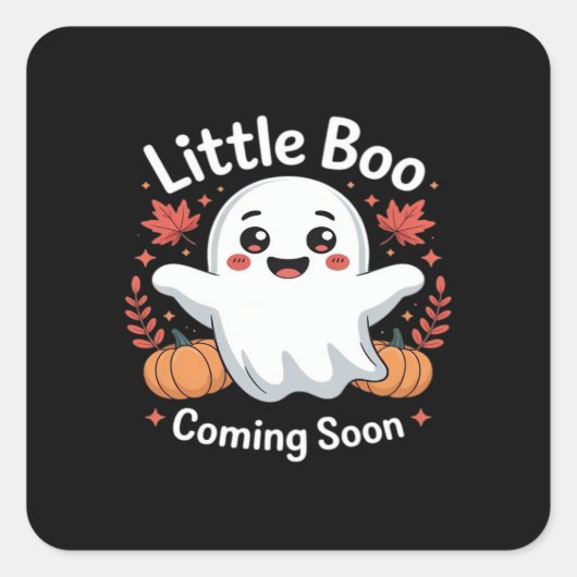 Cute Halloween Pregnancy Announcement Vierkante Sticker (Voorkant)