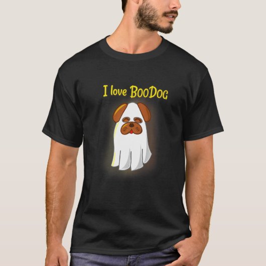 Cute Halloween Pug in Ghost Costume T-shirt (Voorkant)
