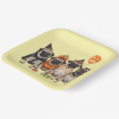 Cute Halloween Pug Paper Plate – Funny Spooky Dog Papieren Bordje (Gebogen)