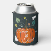 Cute Halloween Pumpkin and Ghosts Trick or Treat  Blikjeskoeler (Blikje Achterkant)