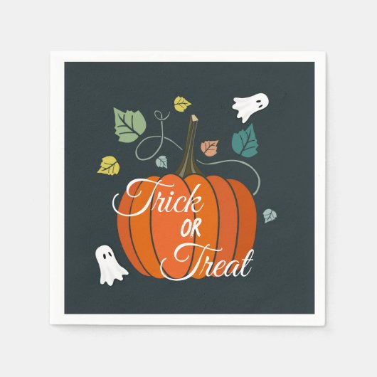 Cute Halloween Pumpkin and Ghosts Trick or Treat  Servet (Voorkant)