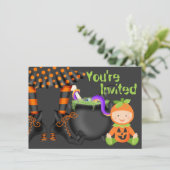 Cute Halloween Pumpkin Baby 1ste verjaardag Kaart (Staand voorkant)
