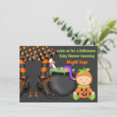 Cute Halloween Pumpkin Baby shower Neutraal Kaart (Staand voorkant)