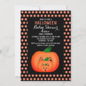 Cute Halloween Pumpkin Black Oranje Baby shower  Kaart (Voorkant)