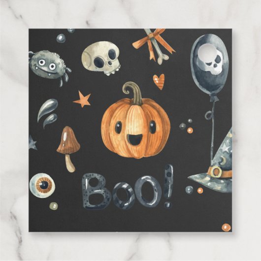 Cute halloween pumpkin boscript bedankjes labels (Achterkant)