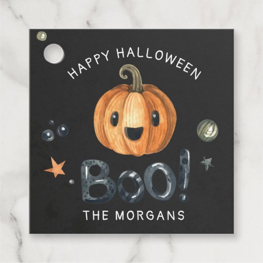 Cute halloween pumpkin boscript bedankjes labels (Voorkant)