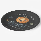 Cute halloween pumpkin boscript papieren bordje (Gekanteld)