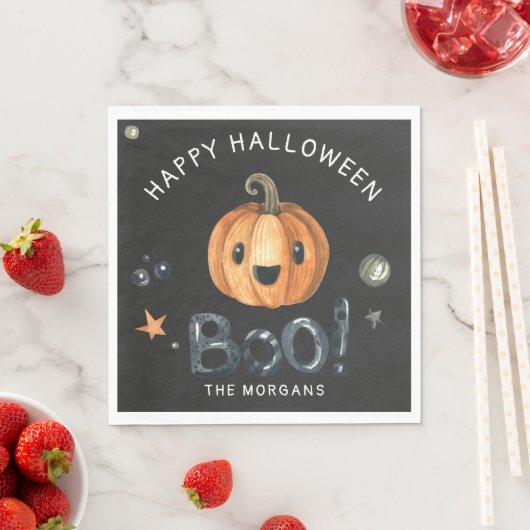 Cute halloween pumpkin boscriptpartij servet (Insitu)