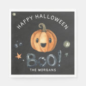 Cute halloween pumpkin boscriptpartij servet (Voorkant)