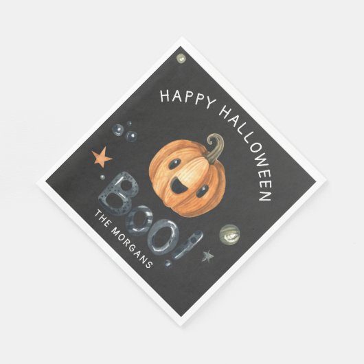Cute halloween pumpkin boscriptpartij servet (Hoek)