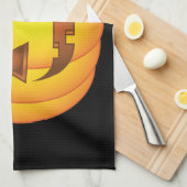 Cute Halloween Pumpkin-Cartoon Illustratie Theedoek (Quarter Fold)