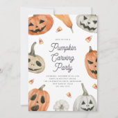 Cute Halloween Pumpkin Carving Party Kaart (Voorkant)