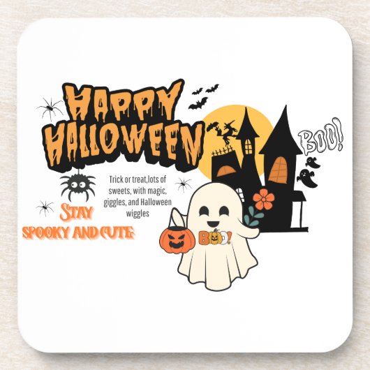 Cute Halloween Pumpkin Coaster – Kid-Friendly Spoo Bier Onderzetter (Voorkant)