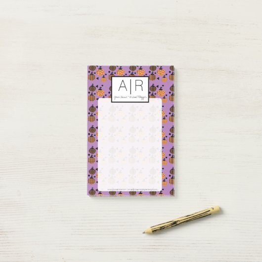 Cute Halloween Pumpkin Confetti Post-it® Notes (Op bureau)