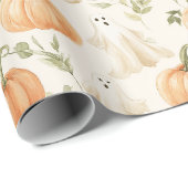 Cute Halloween Pumpkin Ghost Cadeaupapier (Rol Hoek)