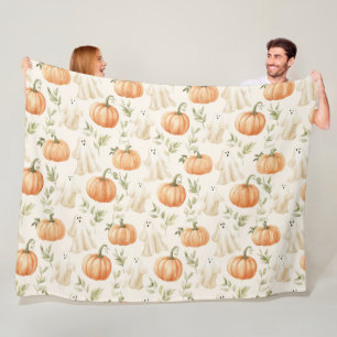 Cute Halloween Pumpkin Ghost Fleece Deken