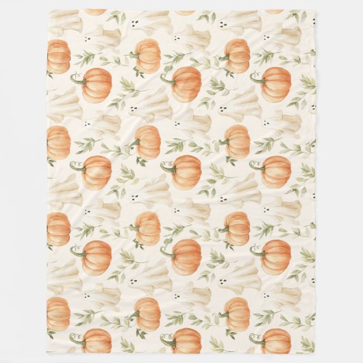 Cute Halloween Pumpkin Ghost Fleece Deken (Voorkant)