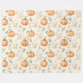 Cute Halloween Pumpkin Ghost Fleece Deken (Voorkant (Horizontaal))
