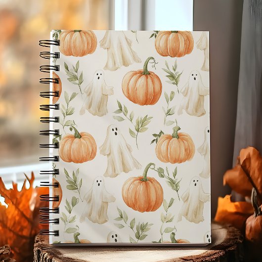 Cute Halloween Pumpkin Ghost Notitieboek
