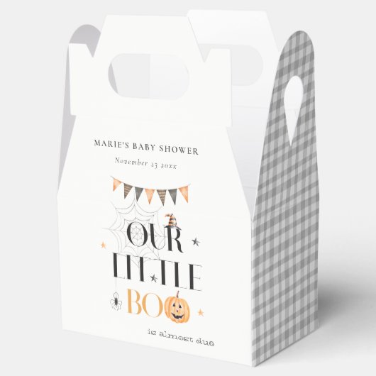 Cute Halloween Pumpkin Little Boo Baby shower Bedankdoosjes (Geopend)