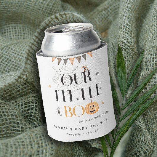 Cute Halloween Pumpkin Little Boo Baby shower Blikjeskoeler