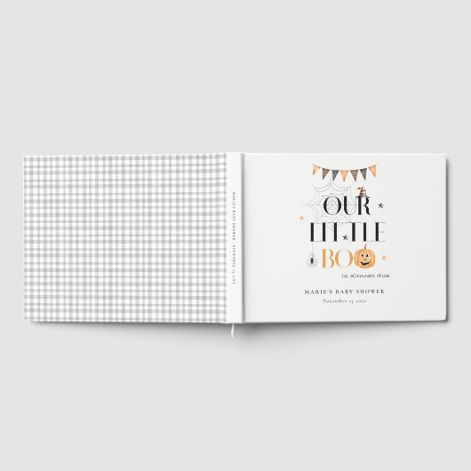 Cute Halloween Pumpkin Little Boo Baby shower Gastenboek (Volledig)