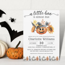 Cute Halloween Pumpkin Little Boo Baby shower