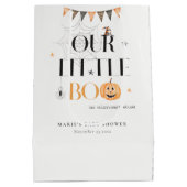 Cute Halloween Pumpkin Little Boo Baby shower Medium Cadeauzakje (Achterkant)