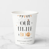 Cute Halloween Pumpkin Little Boo Baby shower Papieren Bekers (Achterkant)