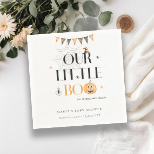 Cute Halloween Pumpkin Little Boo Baby shower Servet