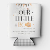 Cute Halloween Pumpkin Little Boo Kids Birthday Blikjeskoeler (Voorkant)