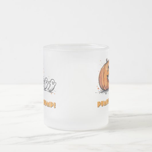 Cute Halloween Pumpkin Matglas Koffiemok (Center)