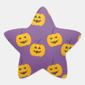 Cute Halloween Pumpkin Paars Ster Sticker (Voorkant)