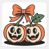 Cute Halloween Pumpkin Pair Sticker (Voorkant)