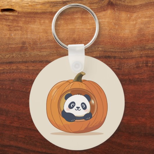 Cute Halloween Pumpkin Panda Sleutelhanger (Voorkant)