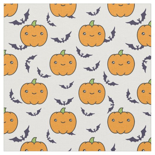 Cute Halloween Pumpkin Pattern Stof (Close Up)