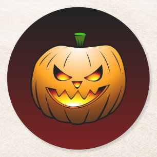 Cute Halloween Pumpkin Ronde Kartonnen Onderzetter