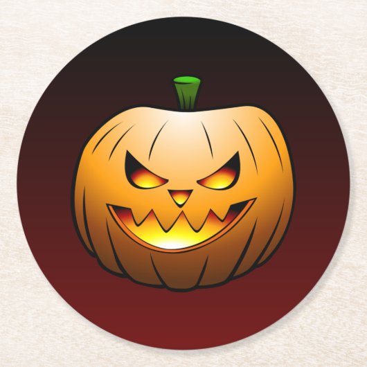 Cute Halloween Pumpkin Ronde Kartonnen Onderzetter (Voorkant)