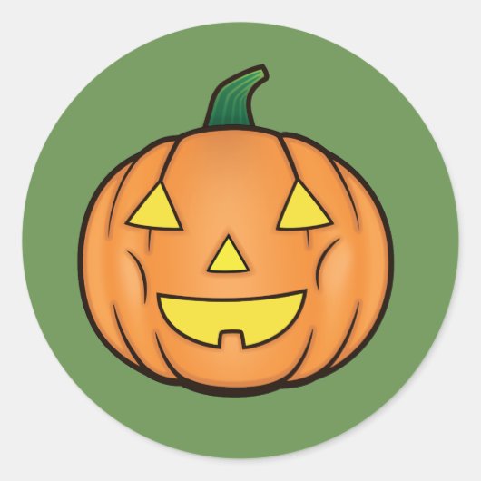 Cute Halloween Pumpkin Ronde Sticker (Voorkant)