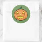 Cute Halloween Pumpkin Ronde Sticker (Tas)