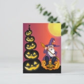 Cute Halloween Pumpkin Santa  Briefkaart (Staand voorkant)