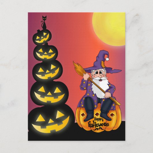 Cute Halloween Pumpkin Santa  Briefkaart (Voorkant)