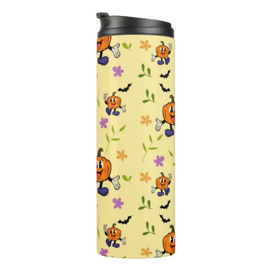 Cute Halloween Pumpkin Seamless Pattern Thermosbeker (Geroteerd rechts)
