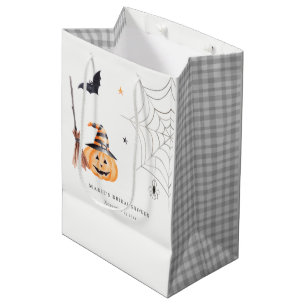 Cute Halloween Pumpkin Spider Web Vrijgezellenfees Medium Cadeauzakje