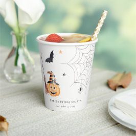 Cute Halloween Pumpkin Spider Web Vrijgezellenfees Papieren Bekers