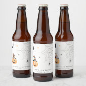 Cute Halloween Pumpkin Spiderweb Elke dag Bier Etiket (Flessen)