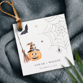 Cute Halloween Pumpkin Spiderweb Spooky Wedding Bedankjes Labels